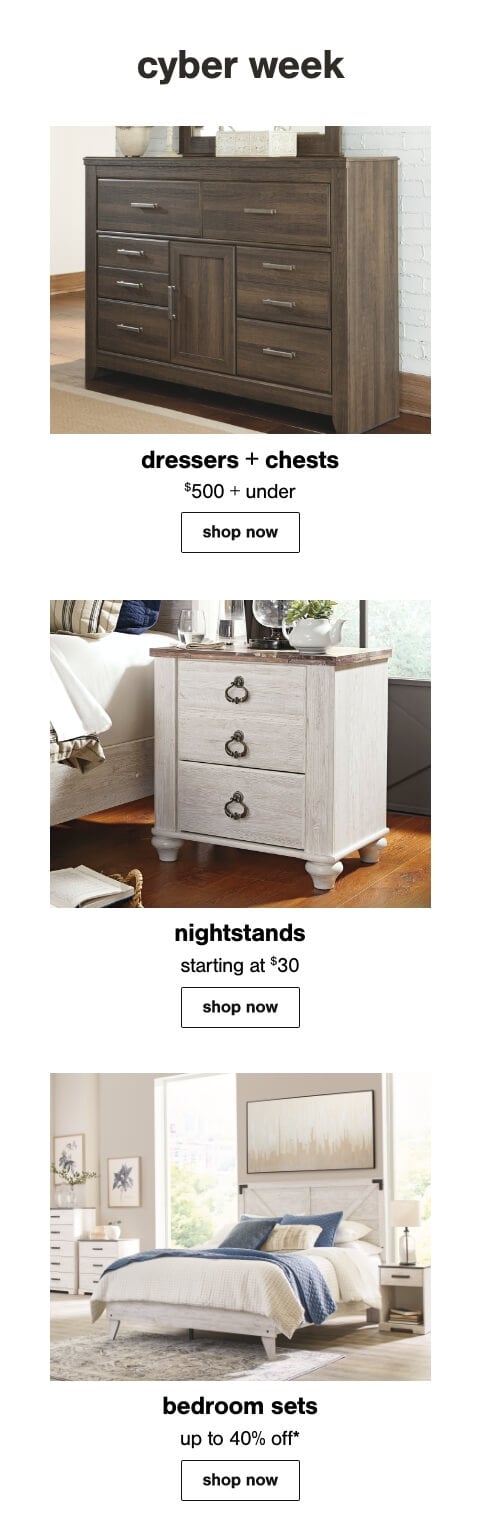 Beds, Nightstands, Bedroom price cuts